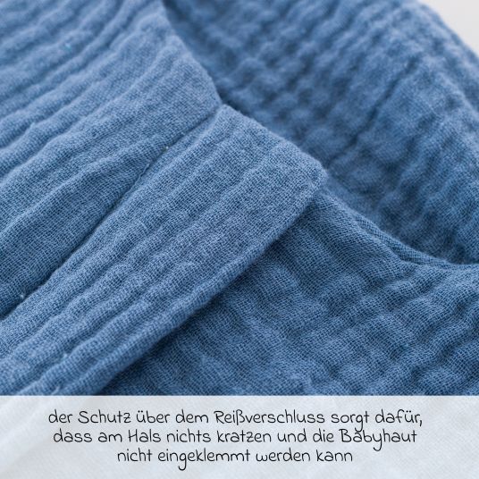 Träumeland Liebmich muslin summer sleeping bag - Light blue - Size 60