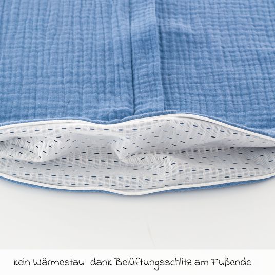 Träumeland Liebmich muslin summer sleeping bag - Light blue - Size 60