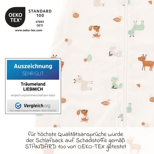 Träumeland Liebmich summer sleeping bag - forest animals - size 60