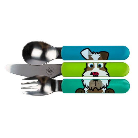 Tum Tum 3 piece cutlery set - dog Scruff