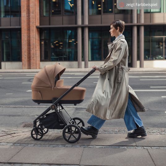 Venicci Passeggino Claro 2in1 fino a 22 kg con navicella, sedile sportivo, maniglione telescopico, posizione reclinabile, incluso parapioggia, coprigambe, catena per ciucci, carillon, giocattolo da afferrare e borsa fasciatoio - Foresta