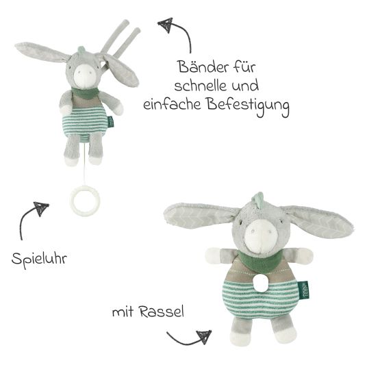 Venicci 2in1 Kombi-Kinderwagen Claro bis 22 kg mit Babywanne, Sportsitz, Teleskopschieber, Liegeposition inkl. Regenschutz, Beindecke, Schnullerkette, Spieluhr, Greifling & Wickeltasche - Forest