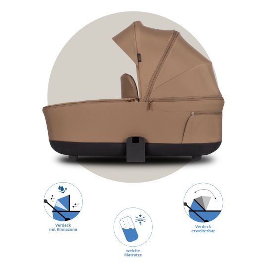 Venicci Carrycot for Claro pushchair incl. changing bag and rain cover - Caramel