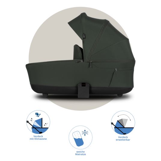 Venicci Carrycot for Claro pushchair incl. changing bag and rain cover - Forest