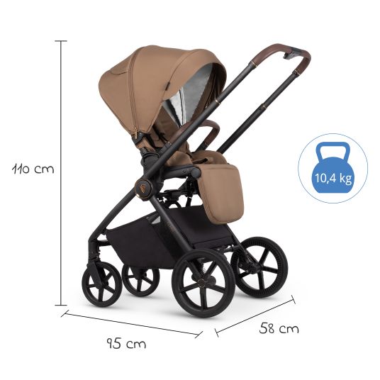 Venicci Buggy & pushchair Claro up to 22 kg with telescopic push bar, reclining position incl. leg cover - Caramel