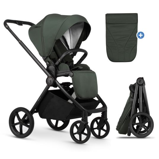 Venicci Buggy & pushchair Claro up to 22 kg with telescopic push bar, reclining position incl. leg cover - Forest