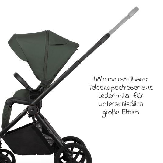 Venicci Buggy & pushchair Claro up to 22 kg with telescopic push bar, reclining position incl. leg cover - Forest