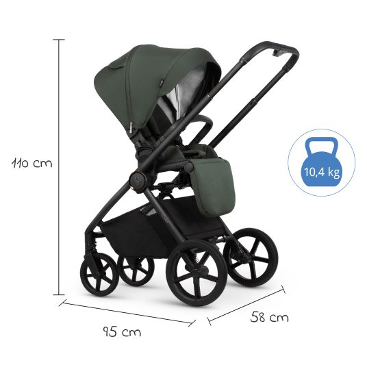 Venicci Buggy & pushchair Claro up to 22 kg with telescopic push bar, reclining position incl. leg cover - Forest