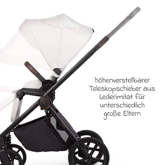 Venicci Buggy & pushchair Claro up to 22 kg with telescopic push bar, reclining position incl. leg cover - Vanilla