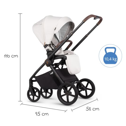 Venicci Buggy & pushchair Claro up to 22 kg with telescopic push bar, reclining position incl. leg cover - Vanilla