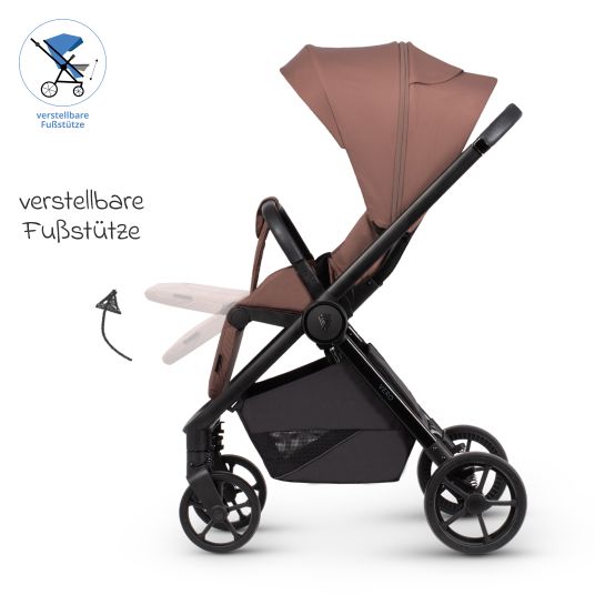 Venicci Buggy & Sportwagen Vero bis 22 kg mit Teleskopschieber, Liegeposition inkl. Regenschutz, Tragegurt & Beindecke - Blush