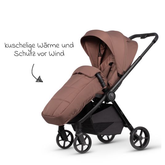 Venicci Buggy & Sportwagen Vero bis 22 kg mit Teleskopschieber, Liegeposition inkl. Regenschutz, Tragegurt & Beindecke - Blush