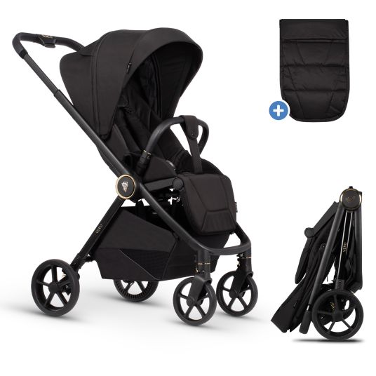 Venicci Buggy & Sportwagen Vero bis 22 kg mit Teleskopschieber, Liegeposition inkl. Regenschutz, Tragegurt & Beindecke - Night