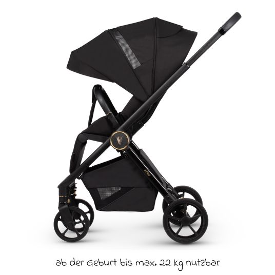 Venicci Buggy & pushchair Vero up to 22 kg with telescopic push bar, reclining position incl. rain cover, carrying strap & leg cover - Night