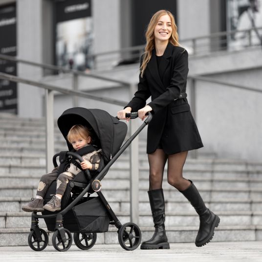 Venicci Buggy & pushchair Vero up to 22 kg with telescopic push bar, reclining position incl. rain cover, carrying strap & leg cover - Night