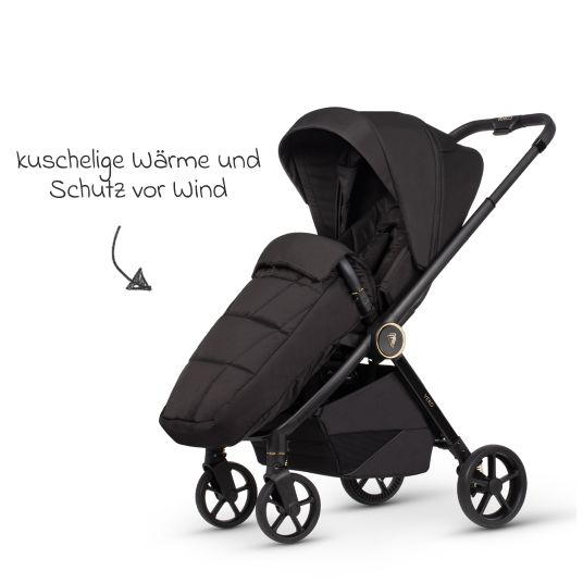 Venicci Buggy & Sportwagen Vero bis 22 kg mit Teleskopschieber, Liegeposition inkl. Regenschutz, Tragegurt & Beindecke - Night