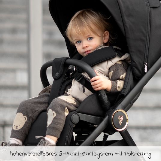 Venicci Buggy & pushchair Vero up to 22 kg with telescopic push bar, reclining position incl. rain cover, carrying strap & leg cover - Night