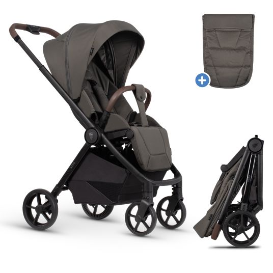 Venicci Buggy & pushchair Vero up to 22 kg with telescopic push bar, reclining position incl. rain cover, carrying strap & leg cover - Sage