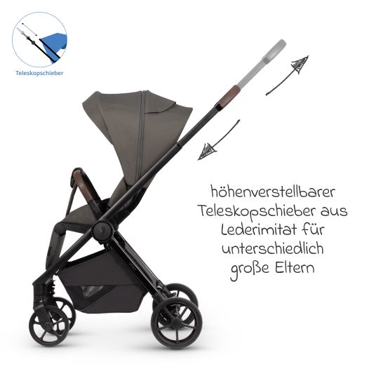 Venicci Buggy & Sportwagen Vero bis 22 kg mit Teleskopschieber, Liegeposition inkl. Regenschutz, Tragegurt & Beindecke - Sage