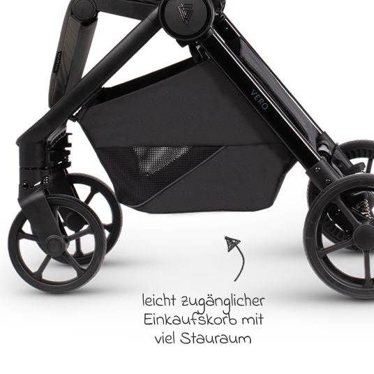 Venicci Buggy & Sportwagen Vero bis 22 kg mit Teleskopschieber, Liegeposition inkl. Regenschutz, Tragegurt & Beindecke - Sage