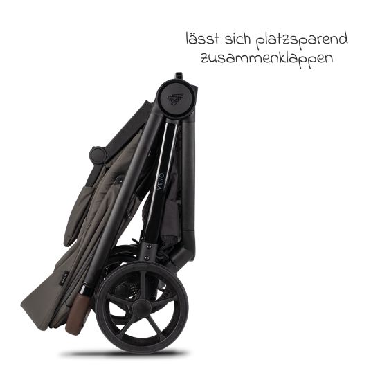 Venicci Buggy & Sportwagen Vero bis 22 kg mit Teleskopschieber, Liegeposition inkl. Regenschutz, Tragegurt & Beindecke - Sage