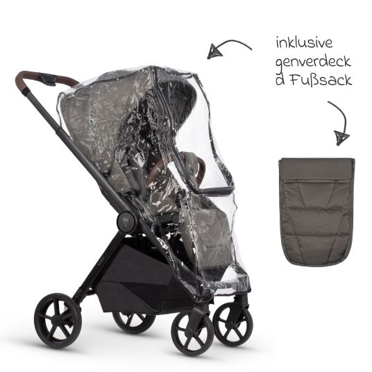 Venicci Buggy & pushchair Vero up to 22 kg with telescopic push bar, reclining position incl. rain cover, carrying strap & leg cover - Sage