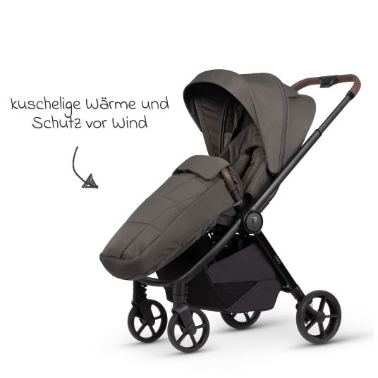 Venicci Buggy & Sportwagen Vero bis 22 kg mit Teleskopschieber, Liegeposition inkl. Regenschutz, Tragegurt & Beindecke - Sage