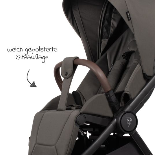 Venicci Buggy & pushchair Vero up to 22 kg with telescopic push bar, reclining position incl. rain cover, carrying strap & leg cover - Sage