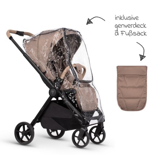 Venicci Buggy & pushchair Vero up to 22 kg with telescopic push bar, reclining position incl. rain cover, carrying strap & leg cover - Sand