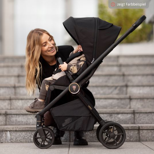 Venicci Buggy & Sportwagen Vero bis 22 kg mit Teleskopschieber, Liegeposition inkl. Regenschutz, Tragegurt & Beindecke - Sand