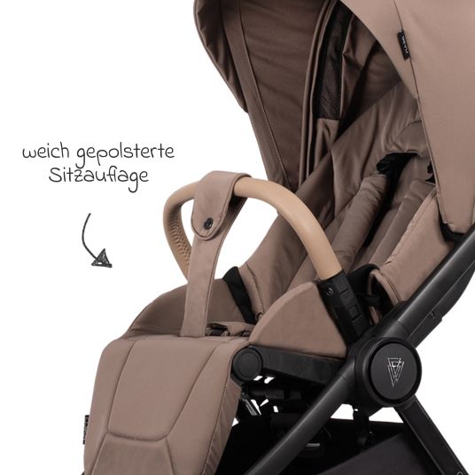 Venicci Buggy & pushchair Vero up to 22 kg with telescopic push bar, reclining position incl. rain cover, carrying strap & leg cover - Sand