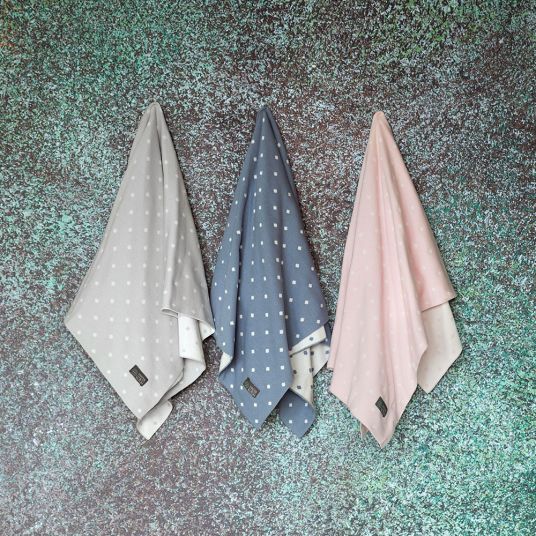 Vinter & Bloom Cotton blanket - Dots Oganic - 100% organic cotton - Slate Grey