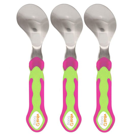 Vital Innovations Löffel 3er Pack ergonomisch - Pink Grün