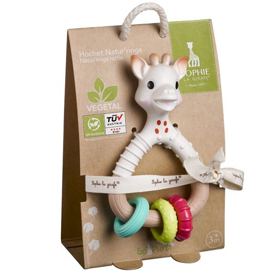 Vulli Play rattle made of plant starch - Sophie la girafe® So Pure - Nature'rings