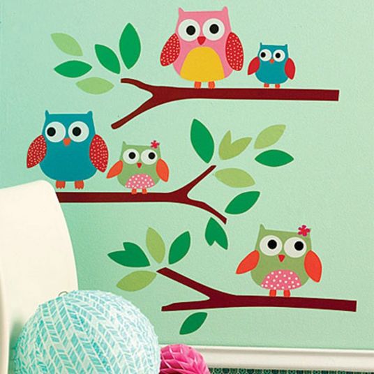 Wallies 30 pcs wall sticker set - owls