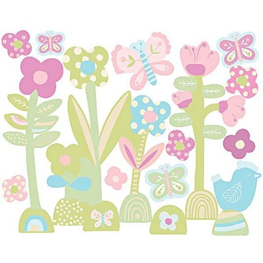 Wallies 34 pcs wall sticker set - flower meadow baby Daisy