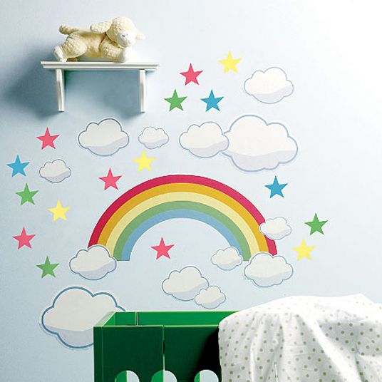 Wallies 42 pcs wall sticker set - Rainbow