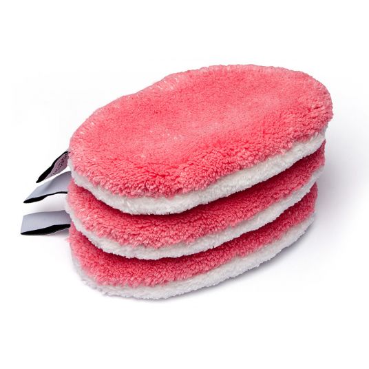 Waschies Wash pads waschies 15 x 10 cm - Set of 3 - Pink / White