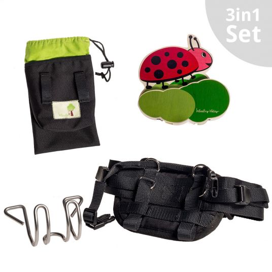 Wenabry Set: Cintura, borsa e guardaroba - Coccinella - Nero Rosso Verde