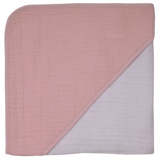 Wörner Set da bagno in garza da 8 pezzi - 2 asciugamani con cappuccio + 3 guanti per lavarsi + 3 panni per lavarsi - rosa salmone Erika