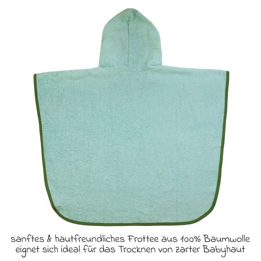 Wörner Bade-Poncho 75 x 60 cm - Stickerei Ente - Mint