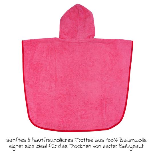 Wörner Bade-Poncho 75 x 60 cm - Stickerei Ente - Pink