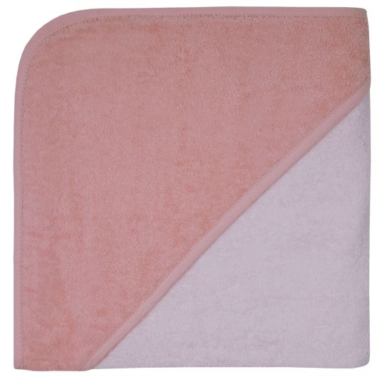 Wörner Asciugamano con cappuccio 100 x 100 cm - tinta unita rosa salmone Erika