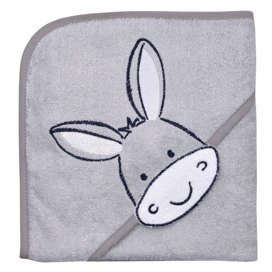 Wörner Hooded bath towel 80 x 80 cm - Donkey light grey