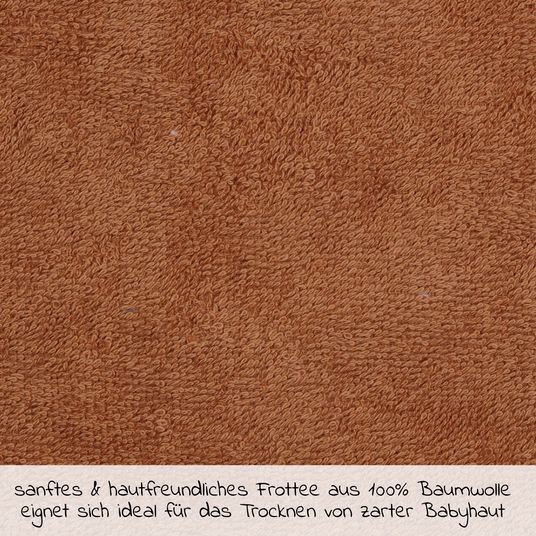 Wörner Kapuzenbadetuch 80 x 80 cm - Fuchs - Hellbraun