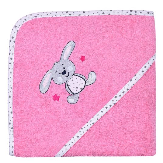 Wörner Hooded bath towel 80 x 80 cm - Rabbit - Bubblegum