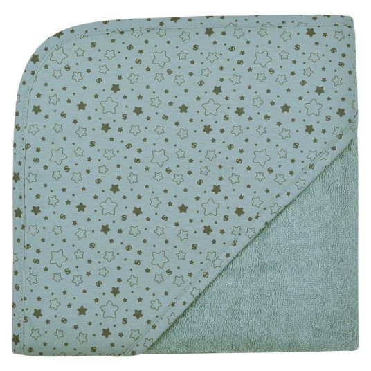 Wörner Hooded bath towel 80 x 80 cm - Stars - Green