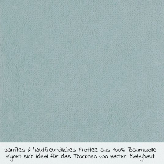 Wörner Kapuzenbadetuch 80 x 80 cm - Stickerei Eisbär - Mint