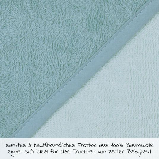 Wörner Kapuzenbadetuch 80 x 80 cm - Uni Mint Eisblau