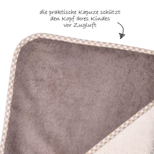 Wörner Hooded bath towel 80 x 80 cm - Uni Natural Light brown